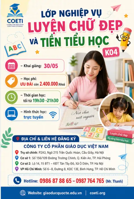 Khoá học luyện viết chữ đẹp 2026