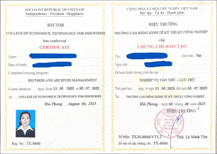 Lịch khai giảng khoá học văn thư lưu trữ