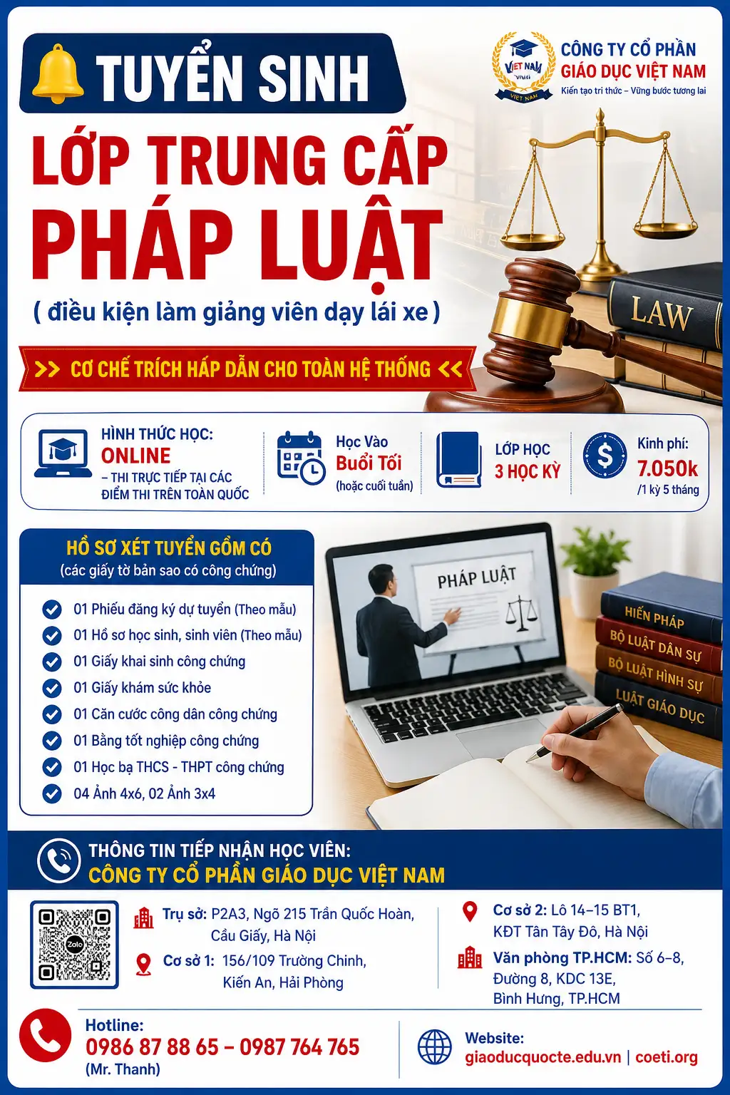 Tuyển sinh lớp Trung cấp Pháp Luật