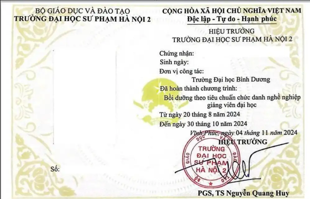 Khóa Bồi Dưỡng Nghiệp Vụ CCD Giảng Viên Đại Học K7.26