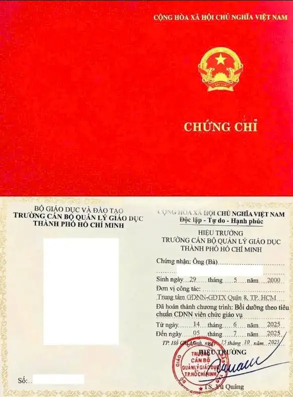 Khoá học Chứng Chỉ Giáo Vụ Trường Học K5/2026